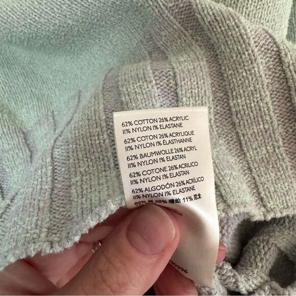 Free People Street Fair Oversized Knit Sweater Green Grey sz XS - Picture 5 of 6